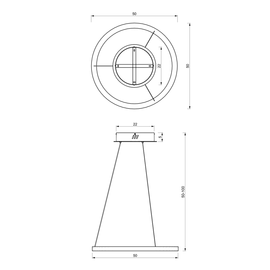LED Luster na lanku GALAXIA LED/26W/230V čierna