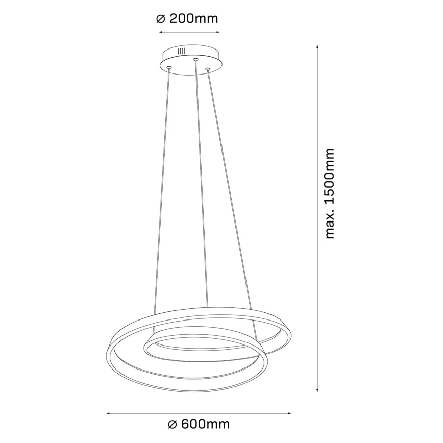 LED luster na lanku GLOW LED/75W/230V 4000K pr. 60 cm zlatý