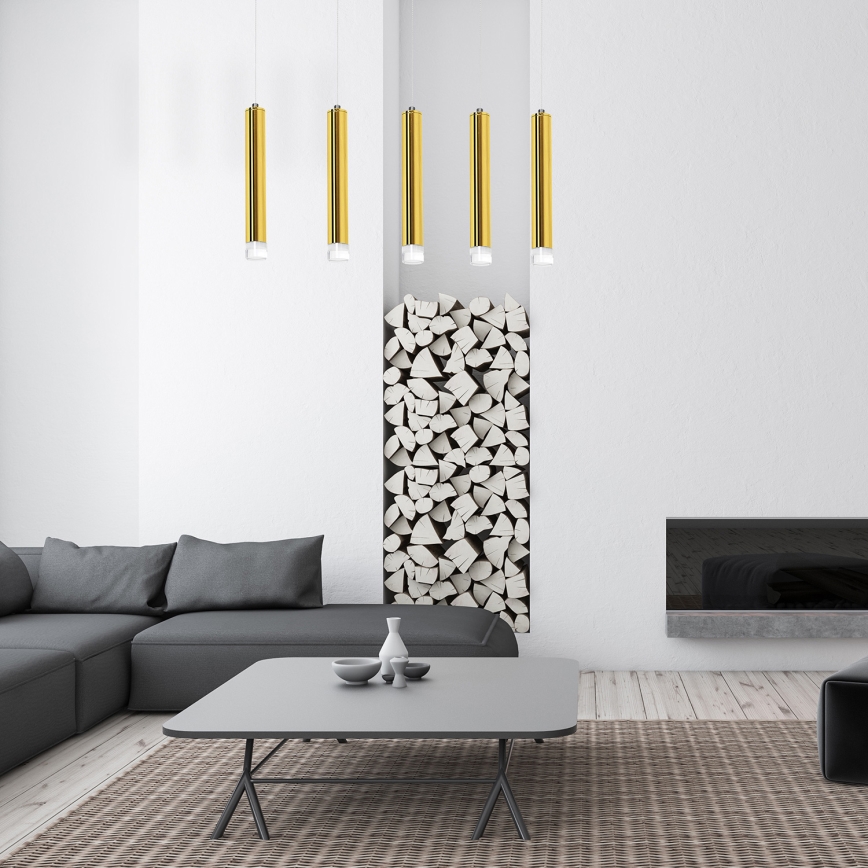 LED Luster na lanku GOLDIE 5xLED/25W/230V zlatá