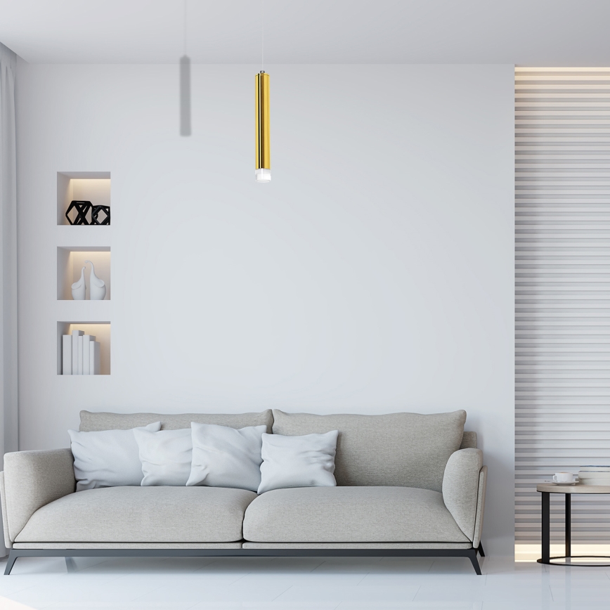 LED luster na lanku GOLDIE LED/5W/230V zlatý