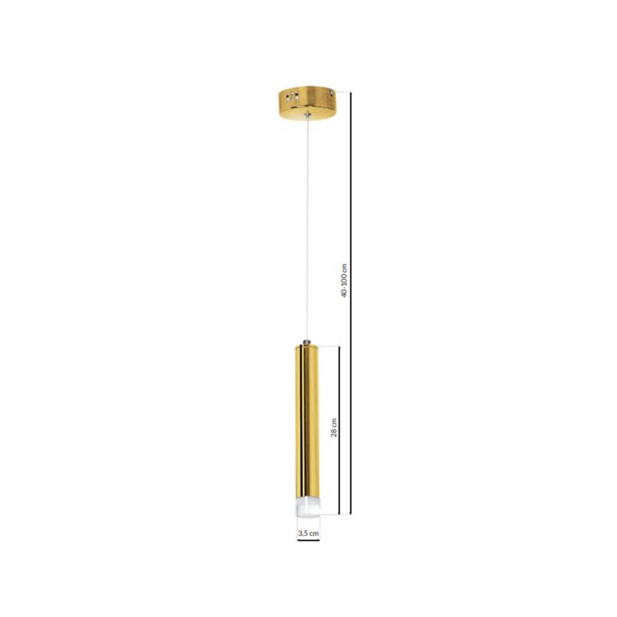 LED luster na lanku GOLDIE LED/5W/230V zlatý