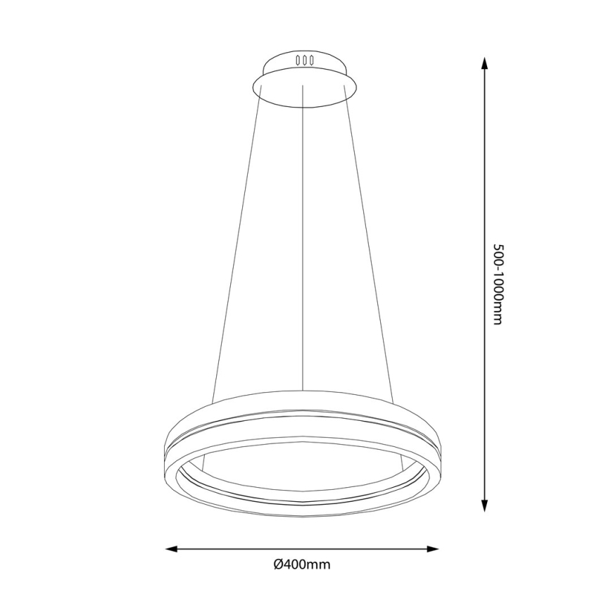 LED Luster na lanku GRAVITY LED/36W/230V čierna