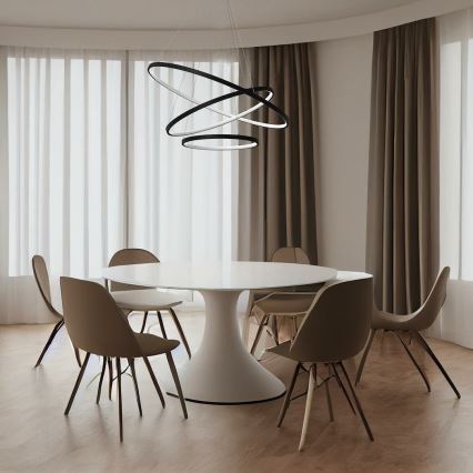 LED Luster na lanku HOOP LED/93W/230V pr. 60 cm 4000K čierna