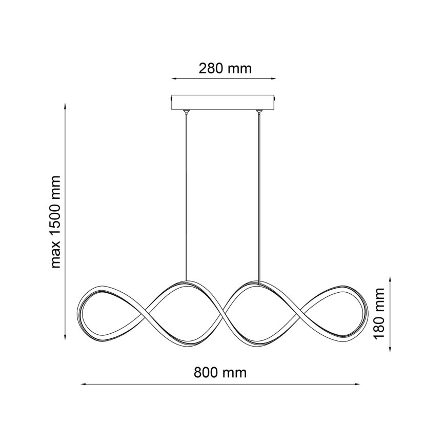 LED Luster na lanku INFINITO LED/34W/230V čierna