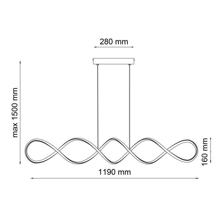 LED Luster na lanku INFINITO LED/43W/230V čierna