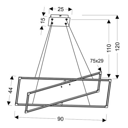 LED Luster na lanku KSEROS LED/45W/230V