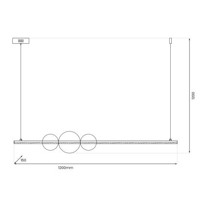 LED Luster na lanku KUGEL LED/30W/230V čierna