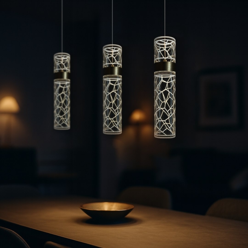 LED luster na lanku LAGOS LED/24W/230V zlatý