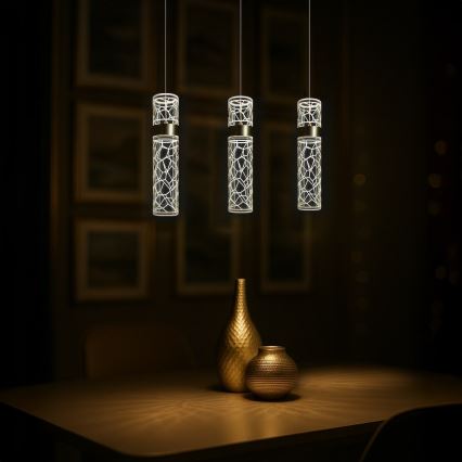 LED luster na lanku LAGOS LED/8W/230V zlatý