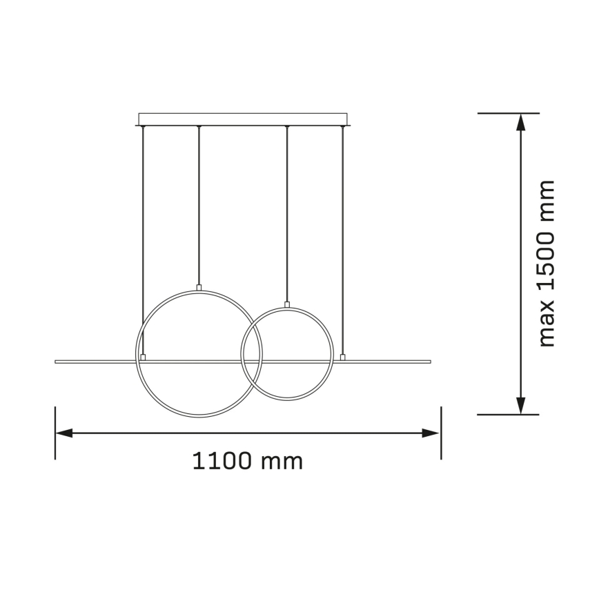 LED luster na lanku LAURA LED/42W/230V zlatý