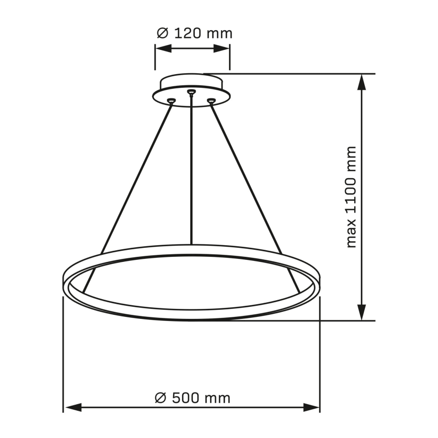 LED Luster na lanku LEA LED/20W/230V 4000K pr. 50 cm čierna
