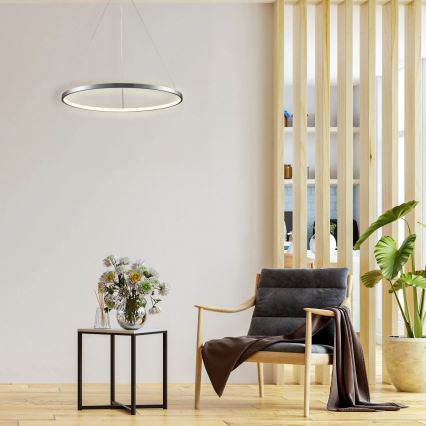 LED Luster na lanku LEA LED/20W/230V 4000K pr. 50 cm matný chróm