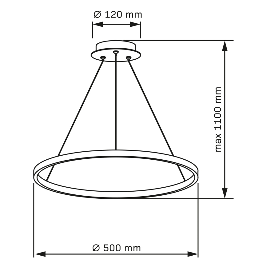 LED Luster na lanku LEA LED/20W/230V 4000K pr. 50 cm matný chróm