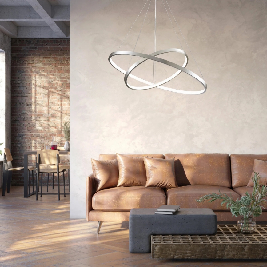 LED Luster na lanku LEA LED/35W/230V 4000K pr. 60 cm matný chróm