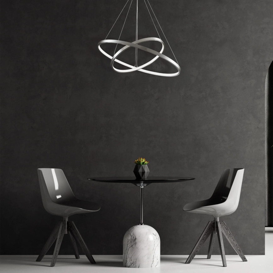 LED Luster na lanku LEA LED/35W/230V 4000K pr. 60 cm matný chróm