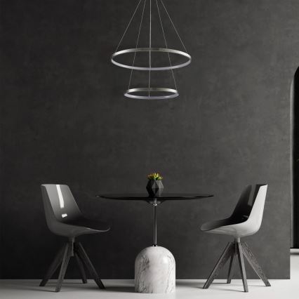 LED Luster na lanku LEA LED/35W/230V 4000K pr. 60 cm matný chróm