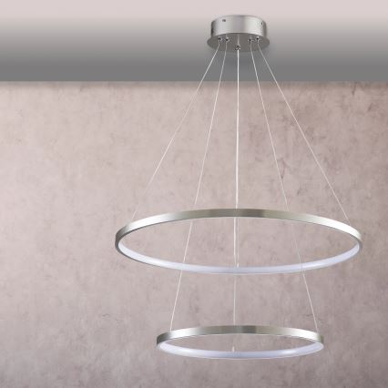 LED Luster na lanku LEA LED/35W/230V 4000K pr. 60 cm matný chróm