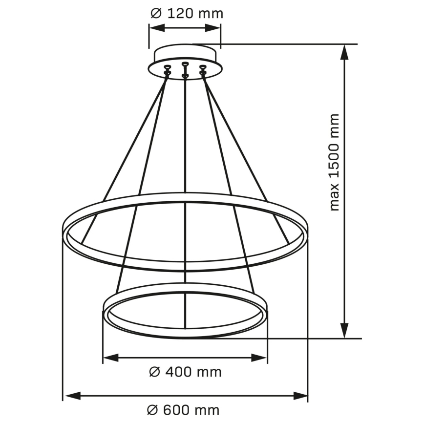 LED Luster na lanku LEA LED/35W/230V 4000K pr. 60 cm matný chróm