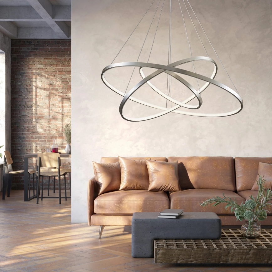 LED Luster na lanku LEA LED/60W/230V 4000K pr. 80 cm matný chróm