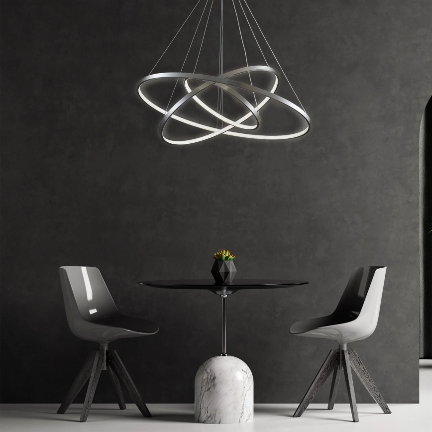 LED Luster na lanku LEA LED/60W/230V 4000K pr. 80 cm matný chróm