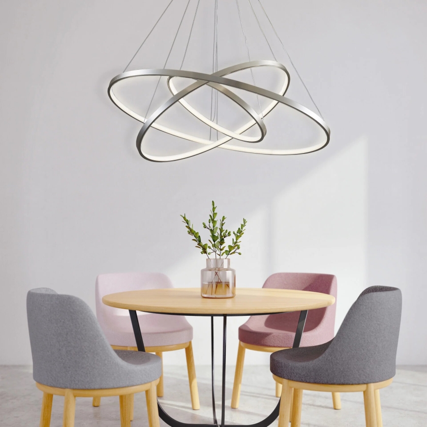 LED Luster na lanku LEA LED/60W/230V 4000K pr. 80 cm matný chróm