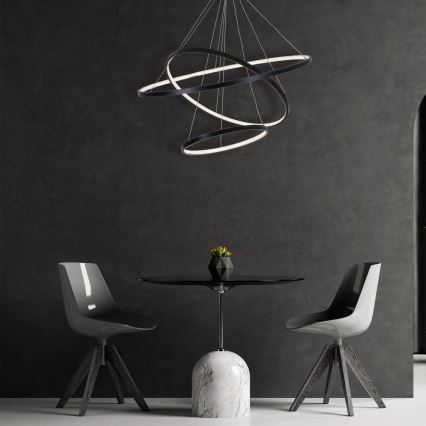 LED Luster na lanku LEA LED/60W/230V 4000K pr. 80 cm čierna
