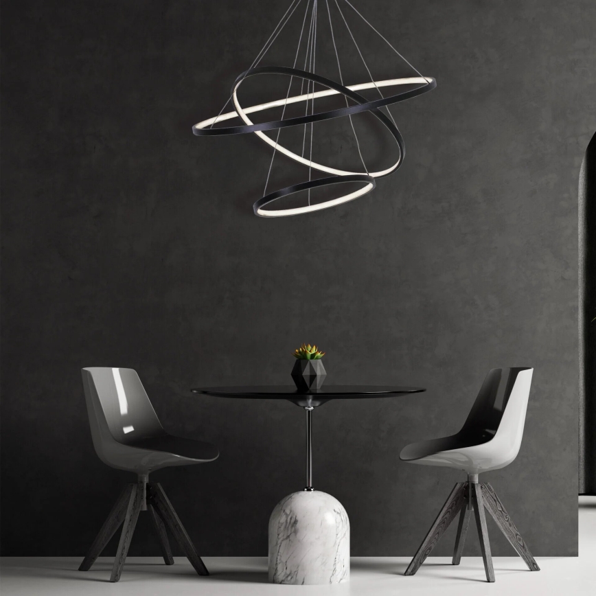 LED Luster na lanku LEA LED/60W/230V 4000K pr. 80 cm čierna