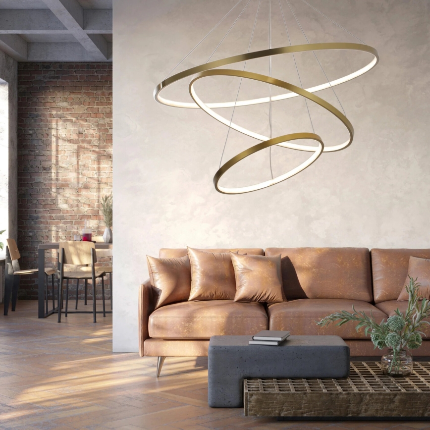 LED Luster na lanku LEA LED/60W/230V 4000K pr. 80 cm zlatá