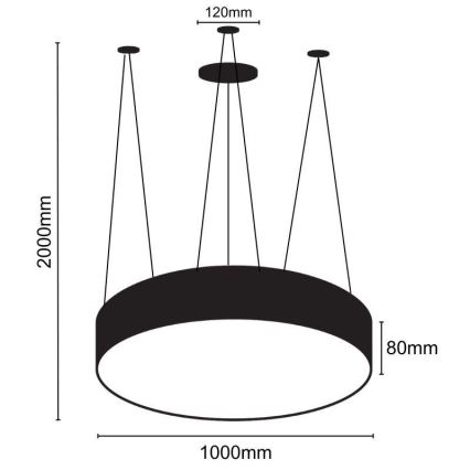 LED Luster na lanku LED/100W/230V 4000K pr. 100 cm