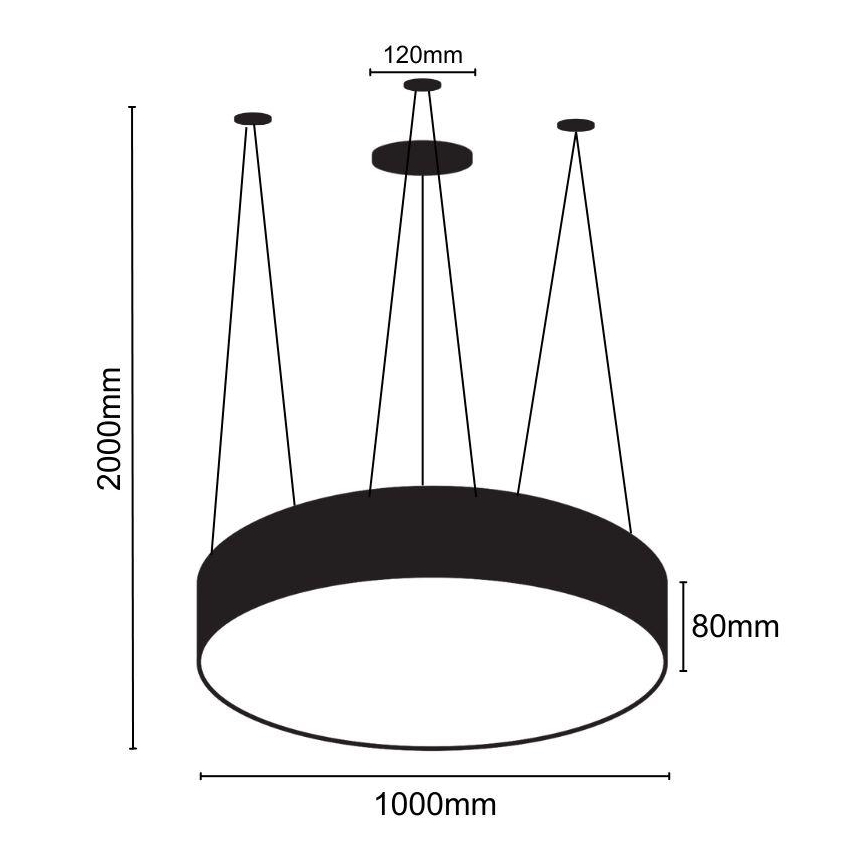 LED Luster na lanku LED/100W/230V 4000K pr. 100 cm