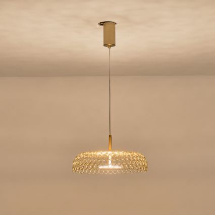 LED Luster na lanku LED/10W/230V 3000K zlatá pr. 35 cm