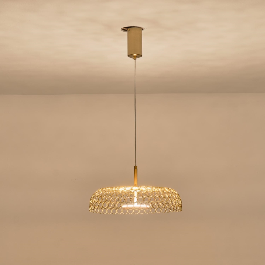 LED Luster na lanku LED/10W/230V 3000K zlatá pr. 35 cm