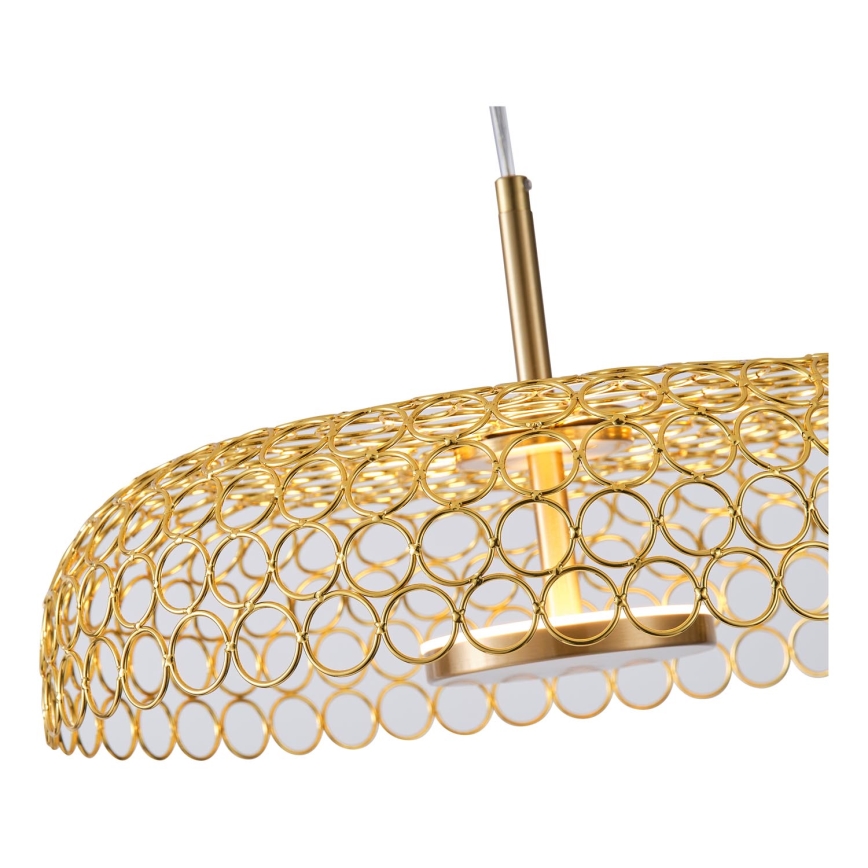 LED Luster na lanku LED/10W/230V 3000K zlatá pr. 35 cm