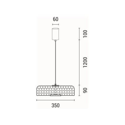 LED Luster na lanku LED/10W/230V 3000K zlatá pr. 35 cm