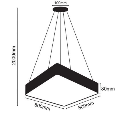 LED Luster na lanku LED/110W/230V 4000K 80x80 cm