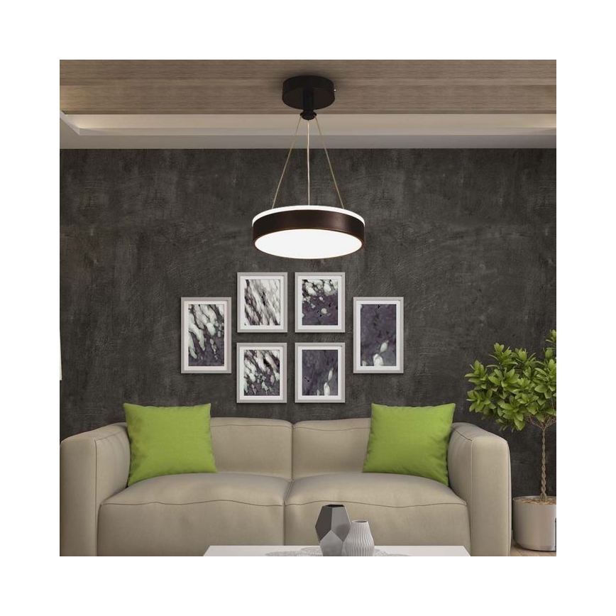 LED Luster na lanku LED/12W/230V 4000K čierna