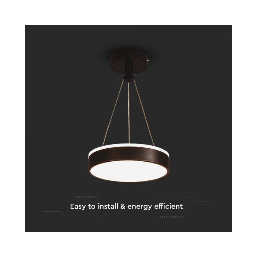 LED Luster na lanku LED/12W/230V 4000K čierna