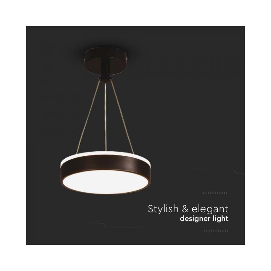 LED Luster na lanku LED/12W/230V 4000K čierna