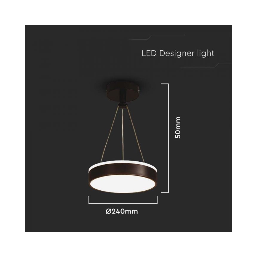 LED Luster na lanku LED/12W/230V 4000K čierna