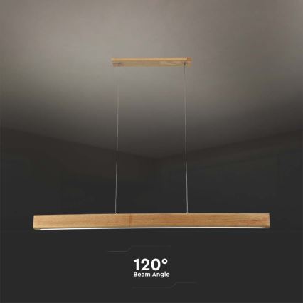 LED Luster na lanku LED/12W/230V 4000K hnedá
