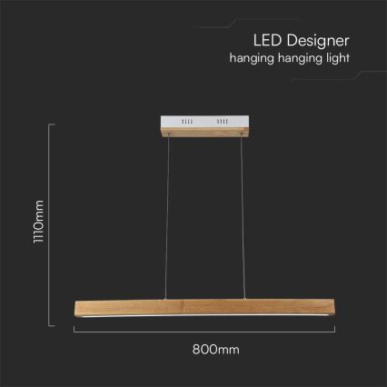 LED Luster na lanku LED/12W/230V 4000K hnedá