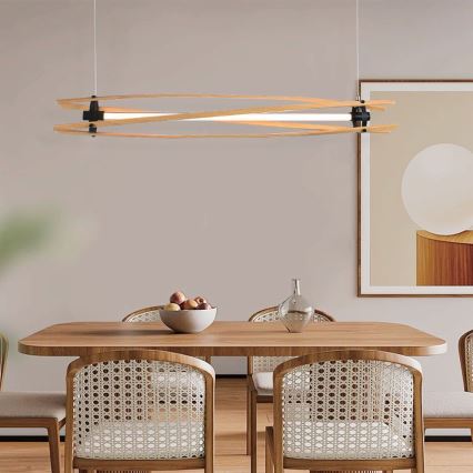 LED Luster na lanku LED/15W/230V 3000K hnedá
