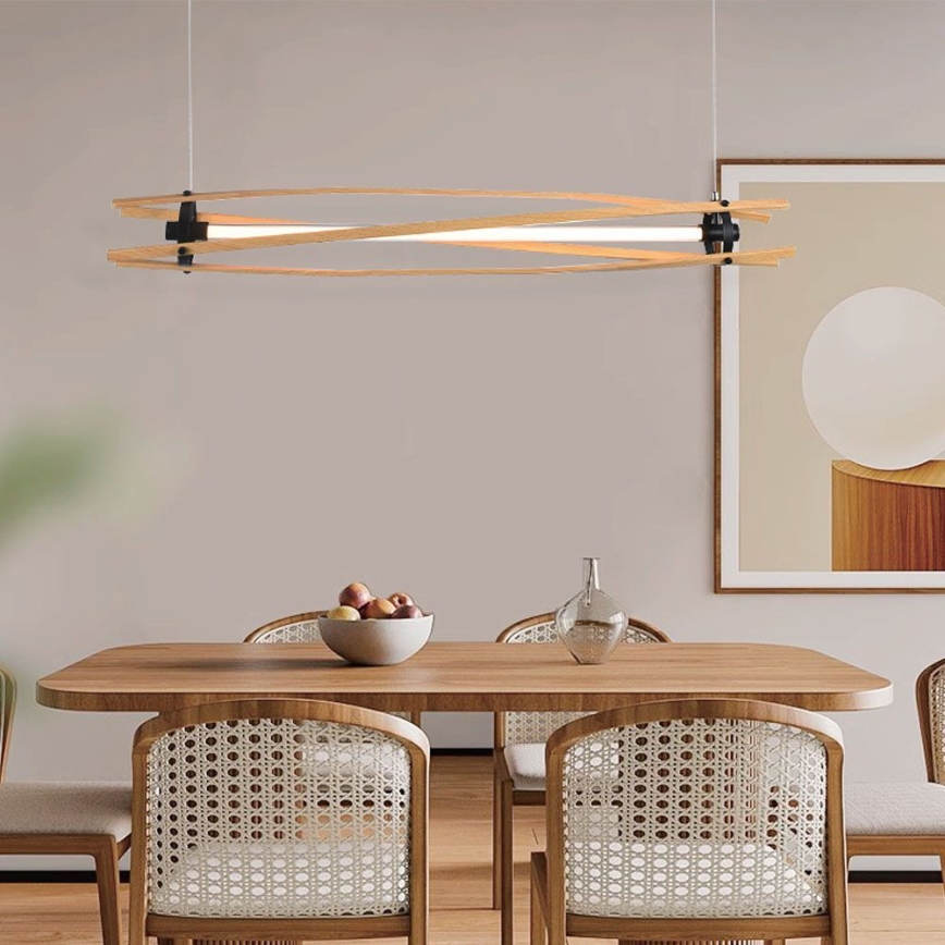 LED Luster na lanku LED/15W/230V 3000K hnedá