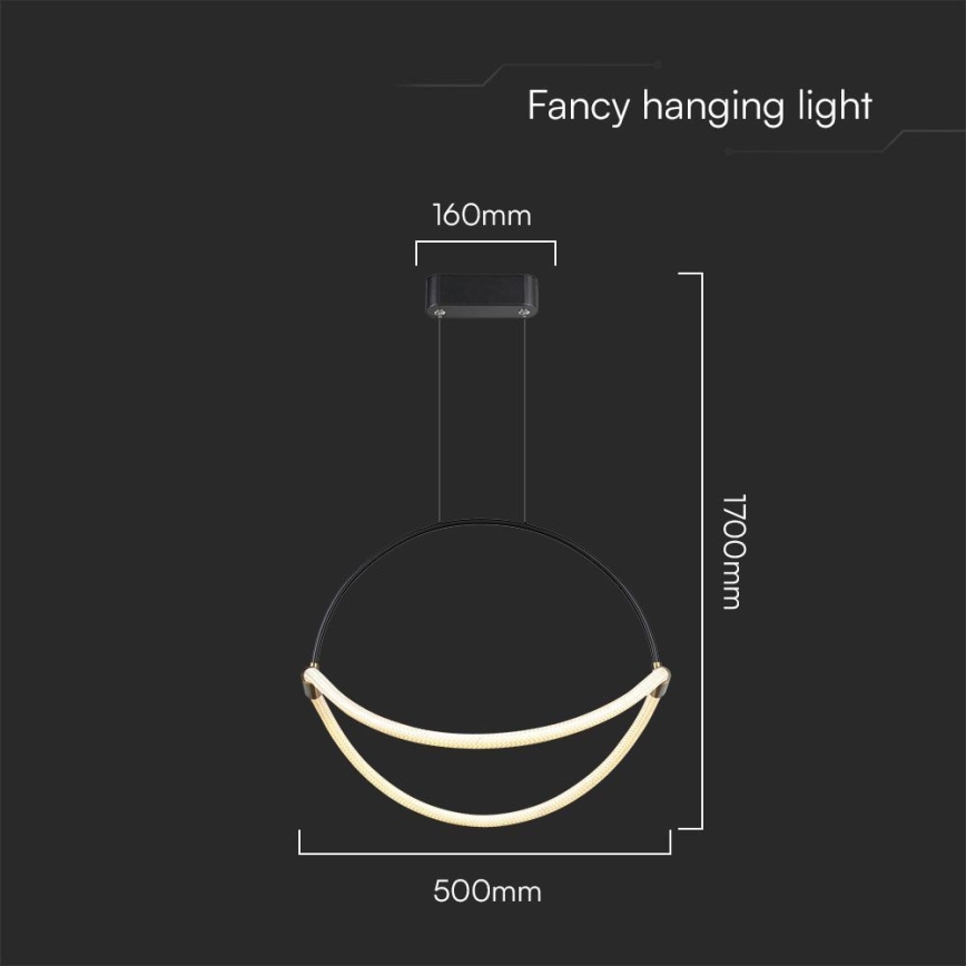 LED Luster na lanku LED/16W/230V 3000K pr. 50 cm