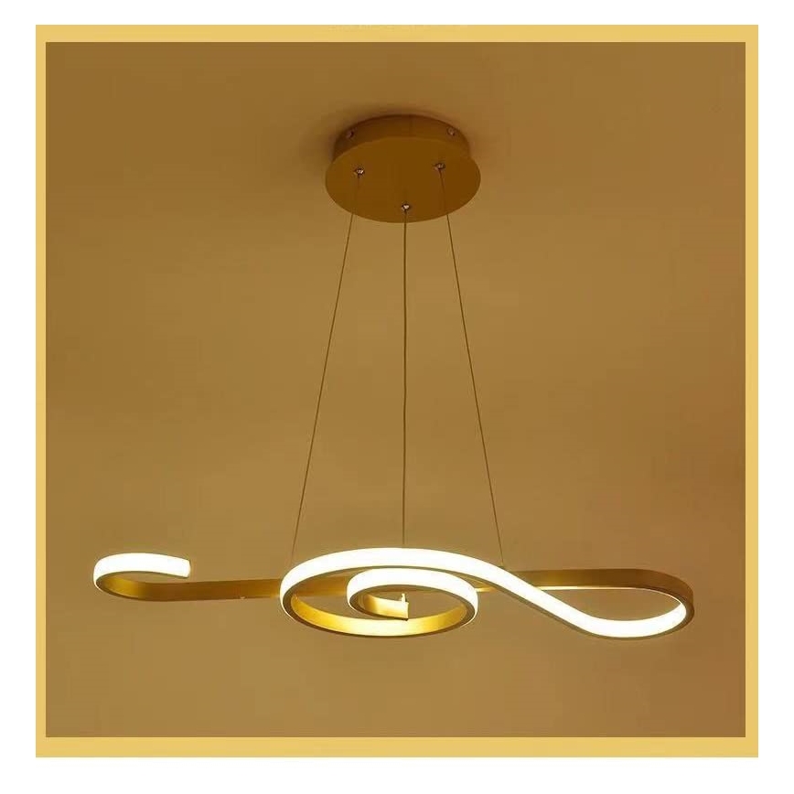 LED Luster na lanku LED/18W/230V 3000K zlatá