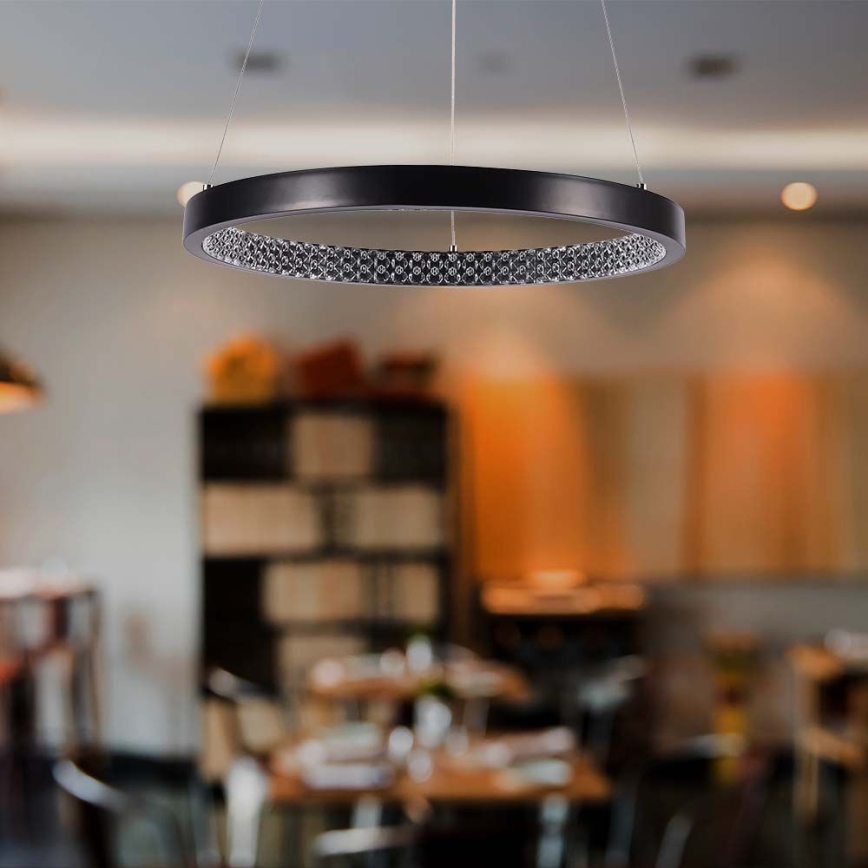 LED Luster na lanku LED/19W/230V 4000K čierna