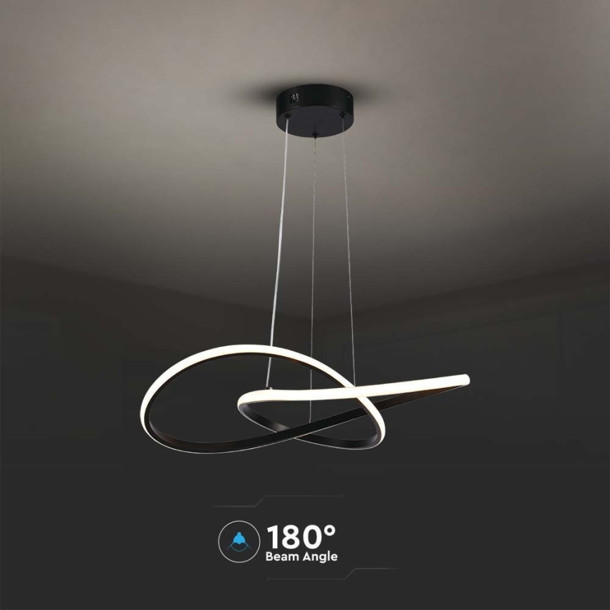 LED Luster na lanku LED/20W/230V 3000K čierna