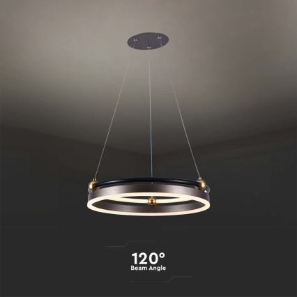 LED Luster na lanku LED/20W/230V 3000K pr. 42 cm hnedá