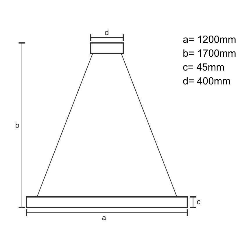 LED Luster na lanku LED/22W/230V 4000K 120 cm buk/masív