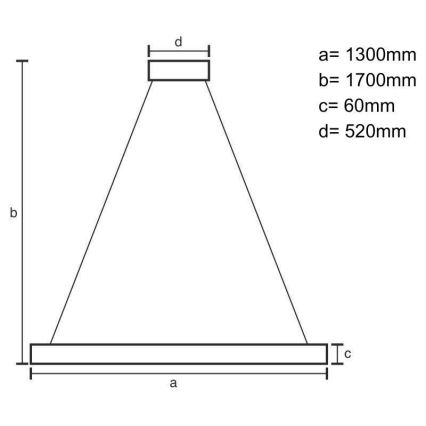 LED Luster na lanku LED/22W/230V 4000K 130 cm buk/masív